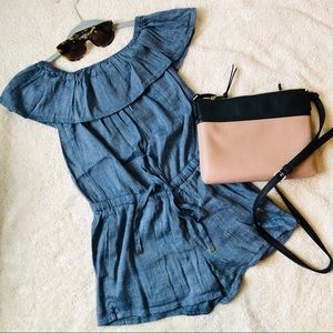 LOFT | Off-The-Shoulder | Chambray | Romper